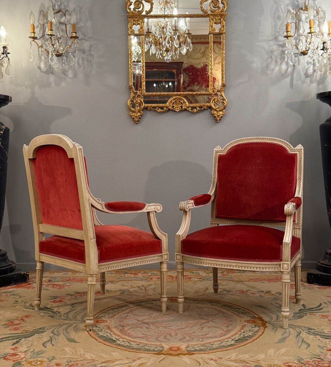 Paire De Fauteuils De Style Louis XVI Vers 1900-photo-6