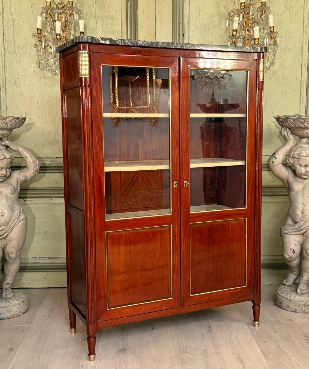 Louis XVI Period Mahogany Library Display Case, Circa 1780-photo-3