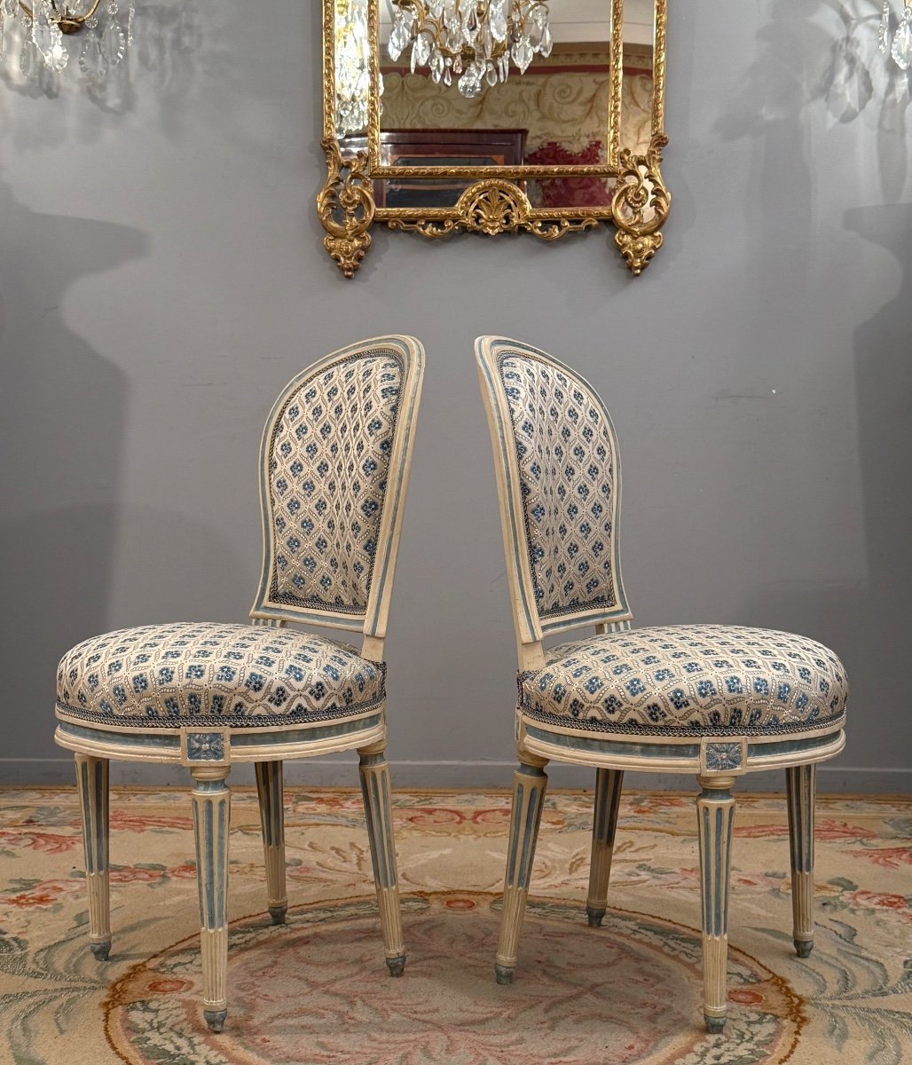 Georges Jacob, Paire De Chaises Estampillées d'Epoque Louis XVI (1739-1814)-photo-2