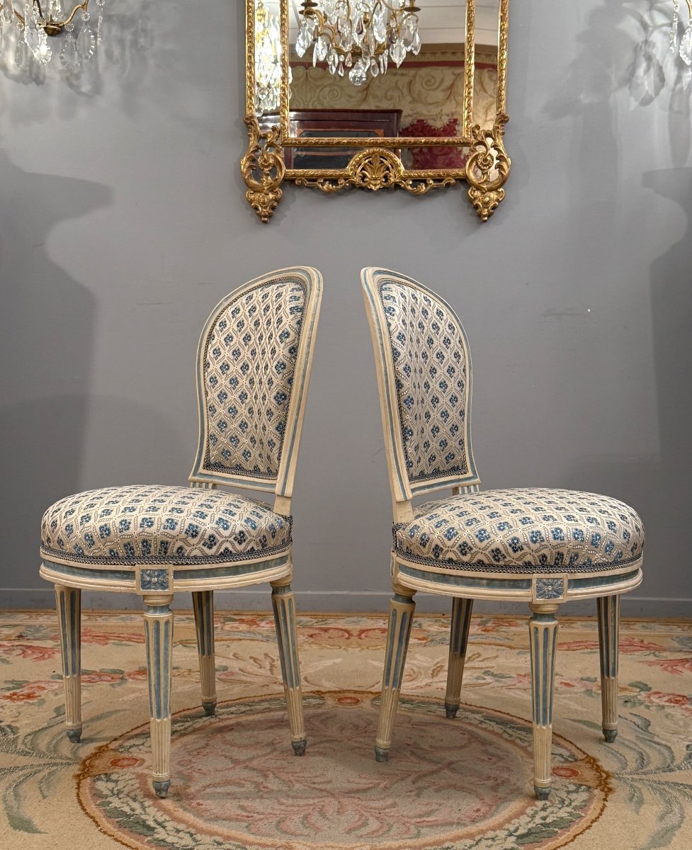 Georges Jacob, Paire De Chaises Estampillées d'Epoque Louis XVI (1739-1814)-photo-4