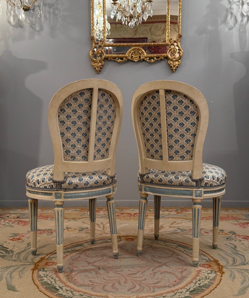 Georges Jacob, Paire De Chaises Estampillées d'Epoque Louis XVI (1739-1814)-photo-1