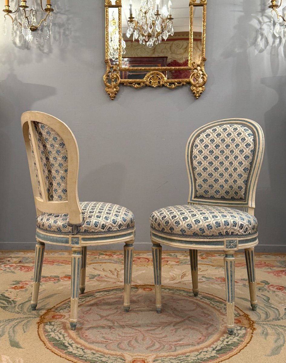 Georges Jacob, Paire De Chaises Estampillées d'Epoque Louis XVI (1739-1814)-photo-2