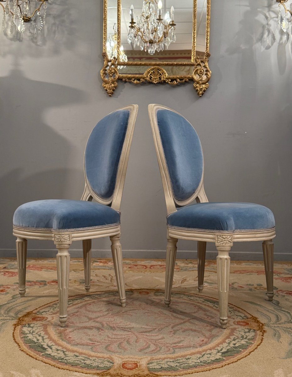 Paire De Chaises Cabriolet d'Epoque Louis XVI, Vers 1780