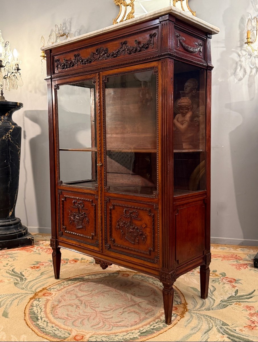 Vitrine Bibliothèque En Acajou d'Epoque Louis XVI Vers 1780-photo-3