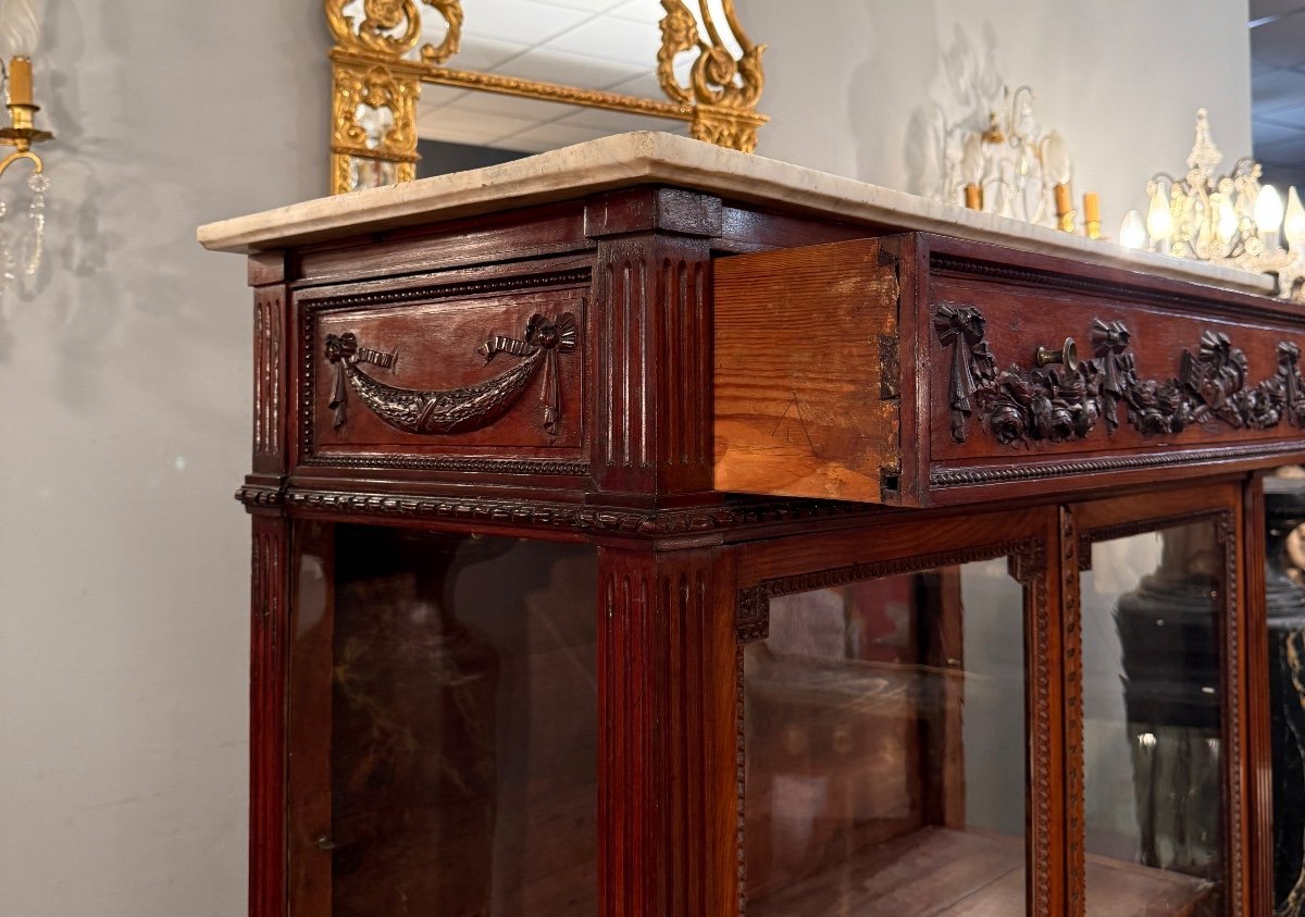 Vitrine Bibliothèque En Acajou d'Epoque Louis XVI Vers 1780-photo-1