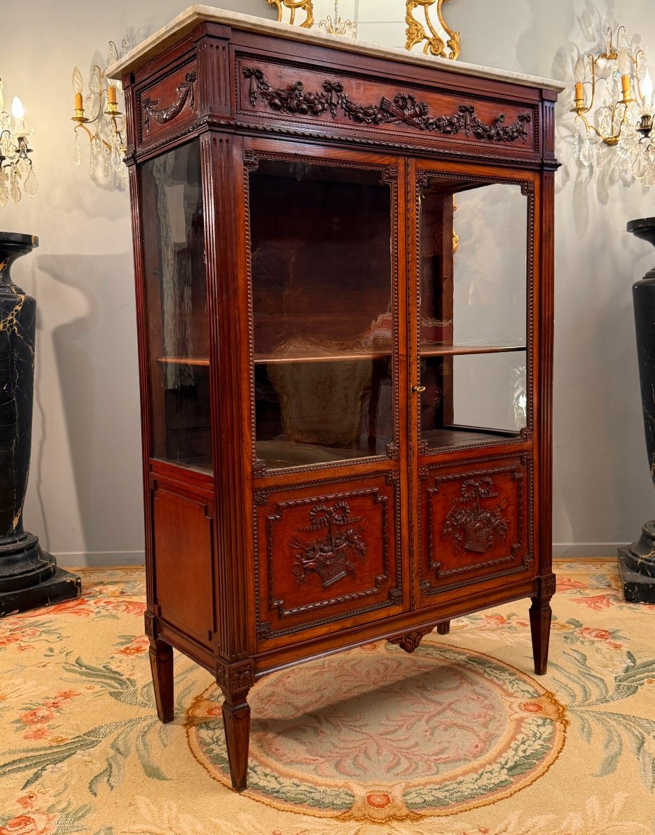 Vitrine Bibliothèque En Acajou d'Epoque Louis XVI Vers 1780-photo-3