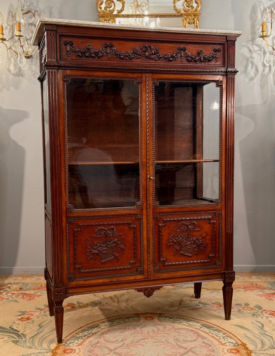 Vitrine Bibliothèque En Acajou d'Epoque Louis XVI Vers 1780