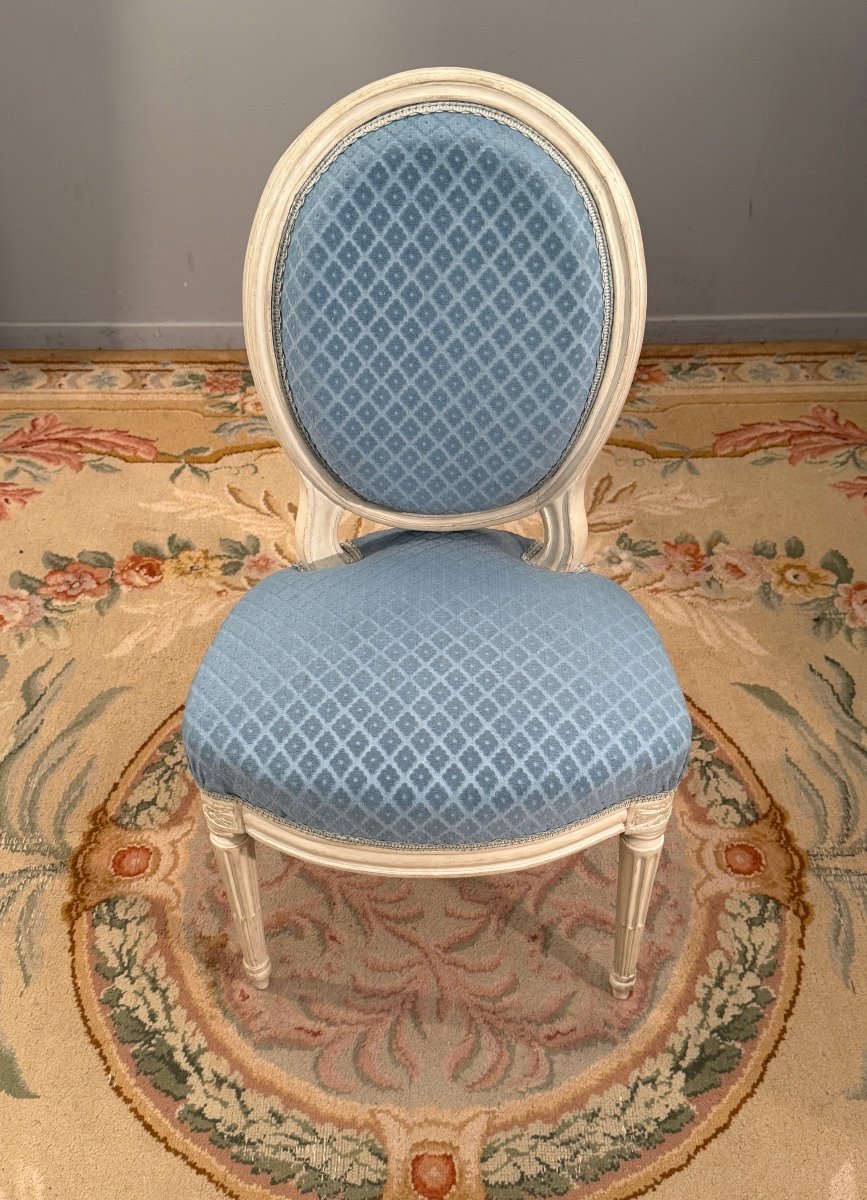 Claude Chevigny, Louis XVI Period Stamped Cabriolet Chair Circa 1780-photo-4