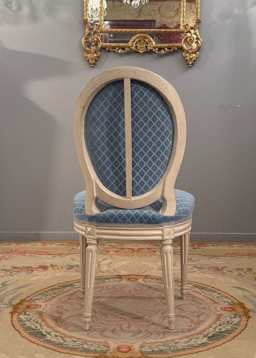 Claude Chevigny, Louis XVI Period Stamped Cabriolet Chair Circa 1780-photo-2