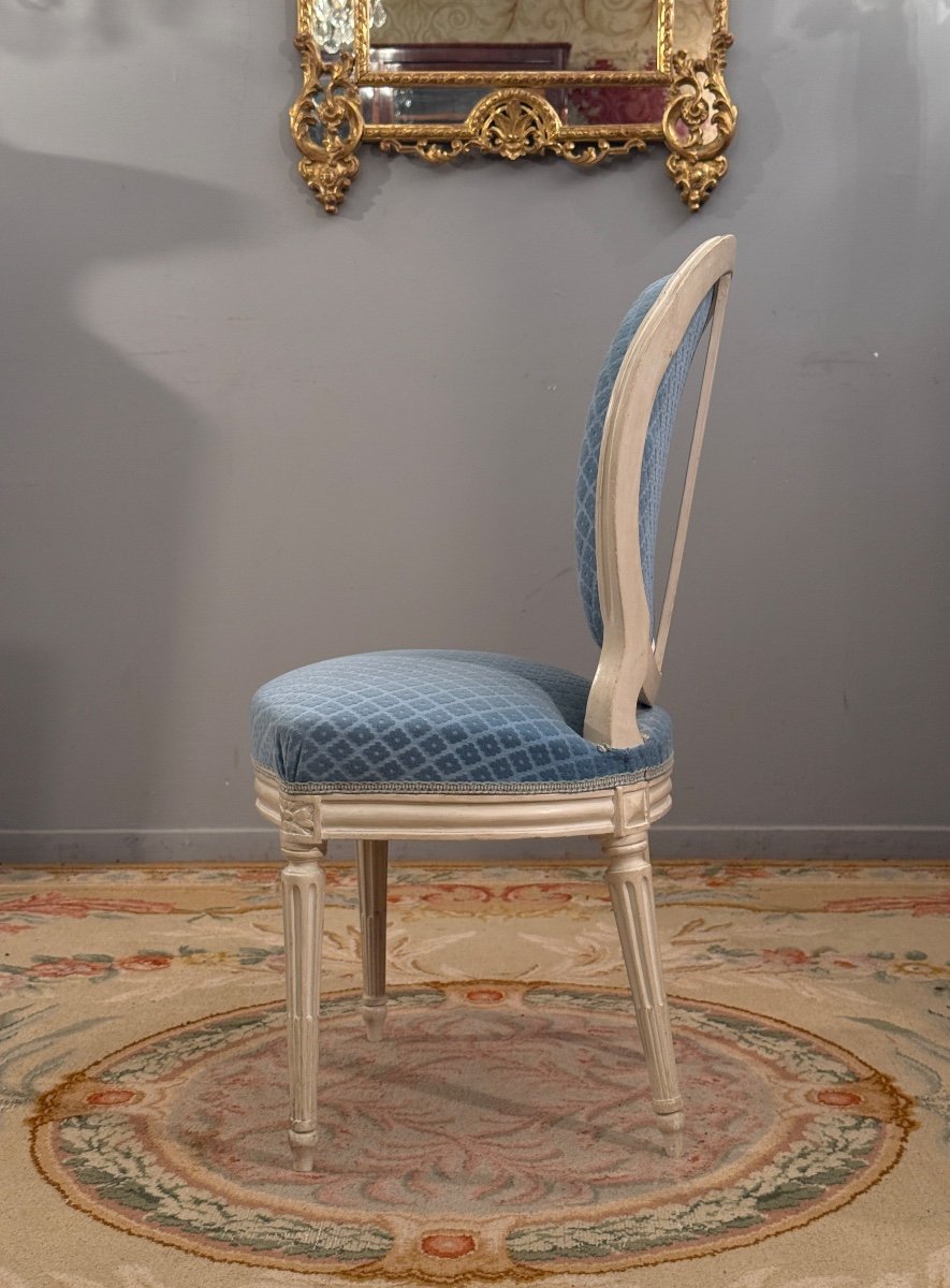 Claude Chevigny, Louis XVI Period Stamped Cabriolet Chair Circa 1780-photo-7