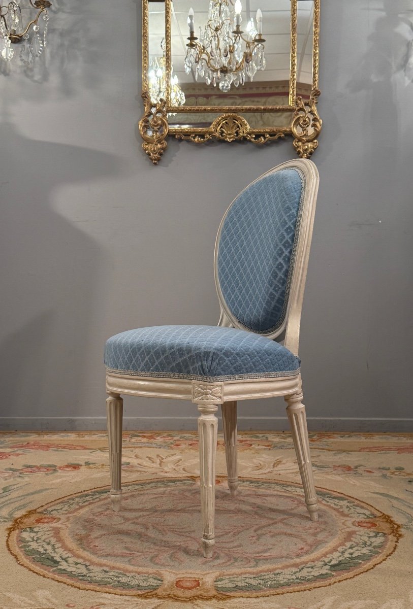 Claude Chevigny, Louis XVI Period Stamped Cabriolet Chair Circa 1780