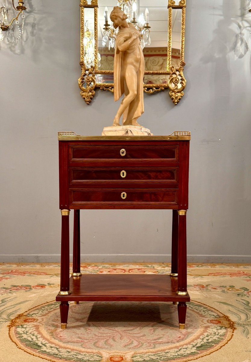 Pierre Garnier, Table De Salon En Acajou Estampillée d'Epoque Louis XVI, Vers 1780-photo-2