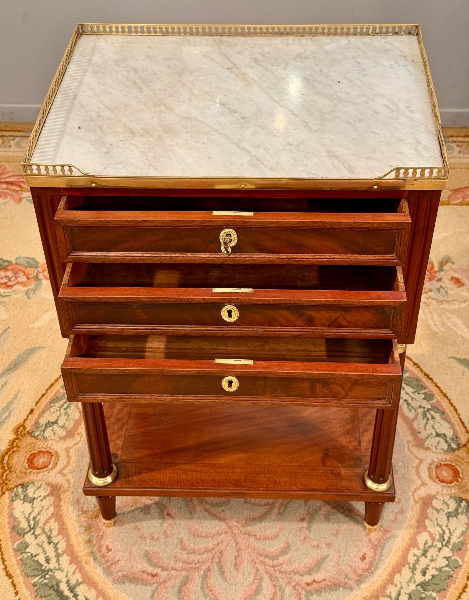 Pierre Garnier, Table De Salon En Acajou Estampillée d'Epoque Louis XVI, Vers 1780-photo-3