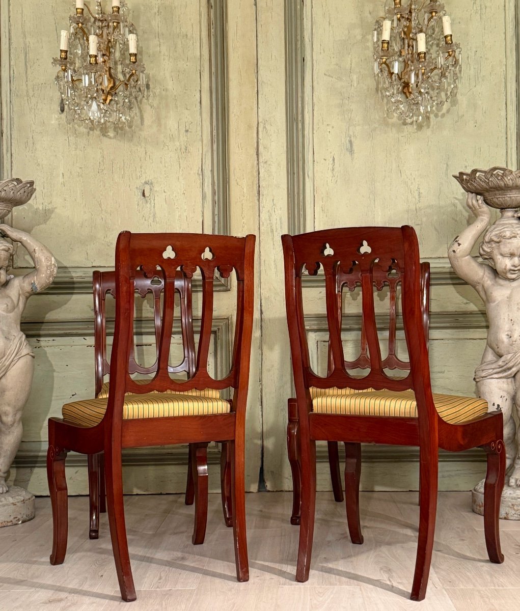 Set Of Four Charles X Period Mahogany Chairs Circa 1825-photo-1