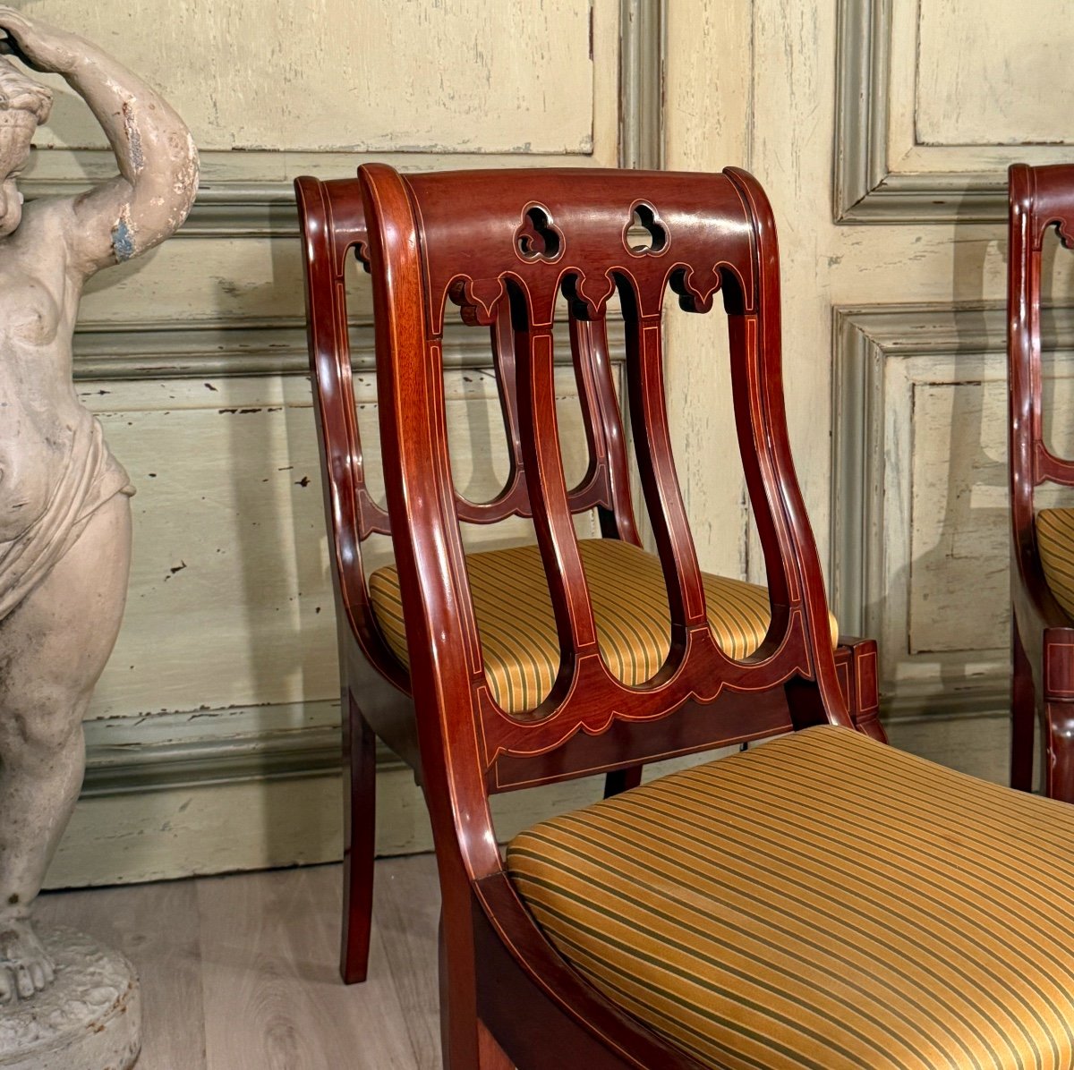 Set Of Four Charles X Period Mahogany Chairs Circa 1825-photo-2