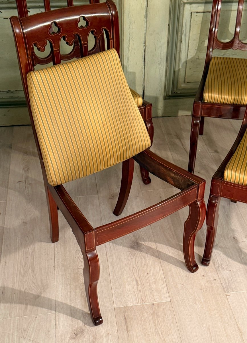 Set Of Four Charles X Period Mahogany Chairs Circa 1825-photo-6