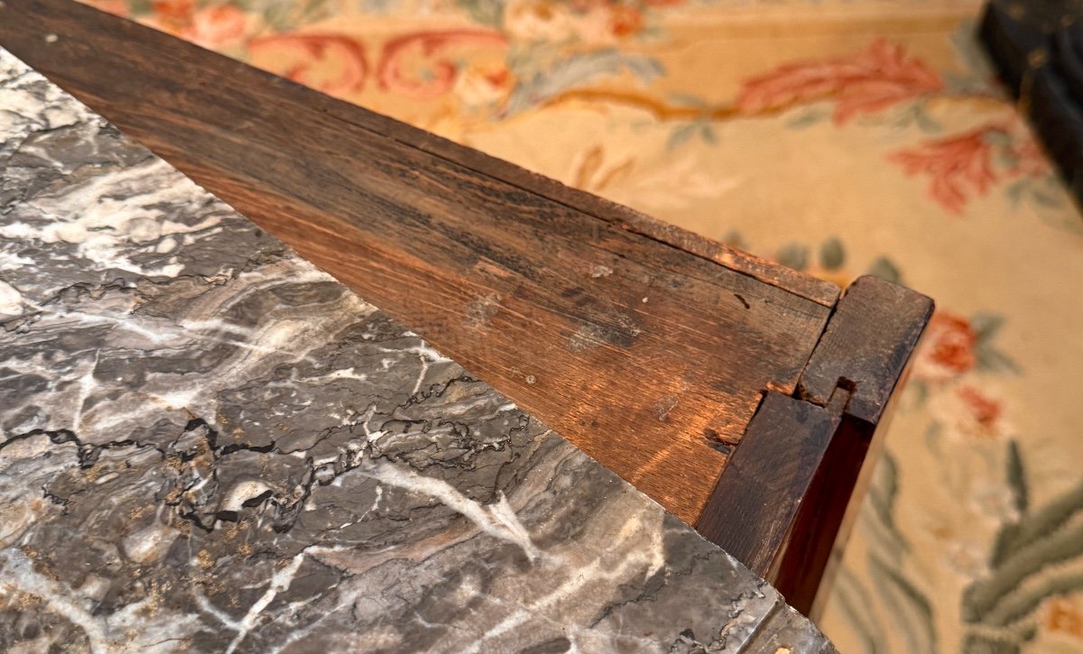 Transition Period Marquetry Chest Of Drawers Circa 1760-photo-3