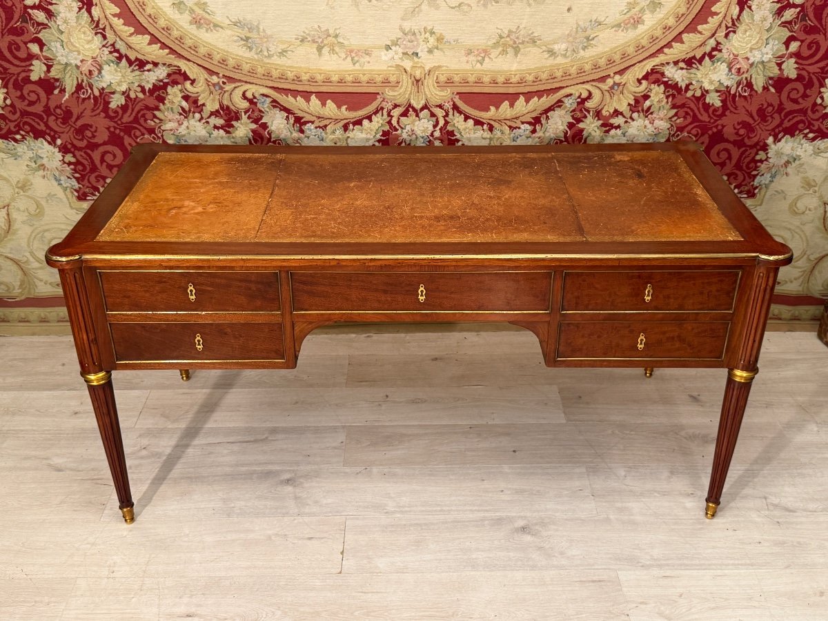 Important Louis XVI Period Mahogany Bureau Plat, Circa 1780-photo-1