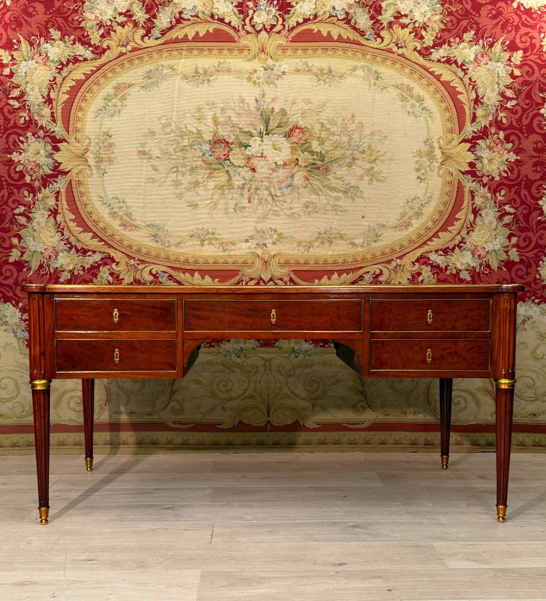 Important Louis XVI Period Mahogany Bureau Plat, Circa 1780-photo-2