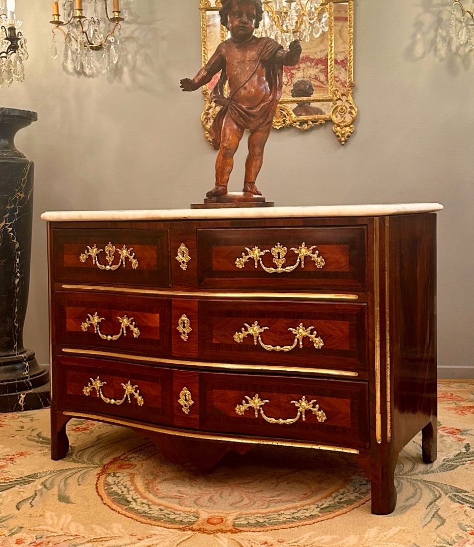 Commode d'Epoque Regence Estampillée XVIIIème Siècle -photo-4