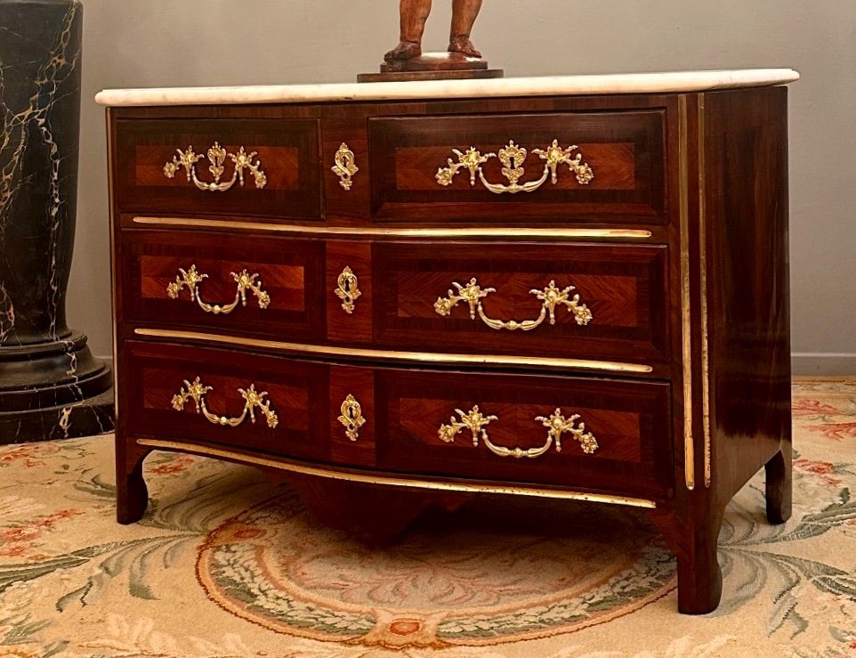 Commode d'Epoque Regence Estampillée XVIIIème Siècle -photo-3