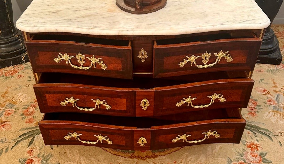 Commode d'Epoque Regence Estampillée XVIIIème Siècle -photo-4