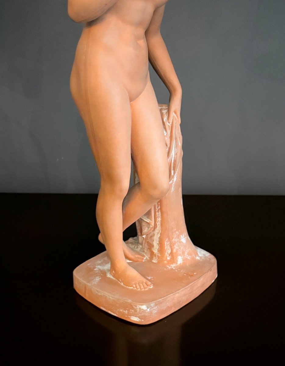 Peter Ipsen, Terracotta Sculpture Venus With Apple (1815 - 1860)-photo-4