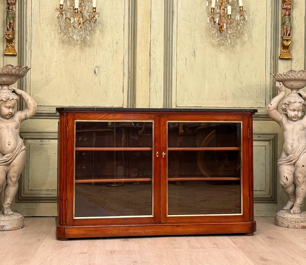 Jean Francois Leleu, Louis XVI Period Low Mahogany Bookcase Circa 1770-photo-2