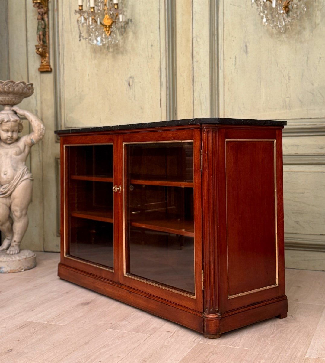 Jean Francois Leleu, Louis XVI Period Low Mahogany Bookcase Circa 1770-photo-5