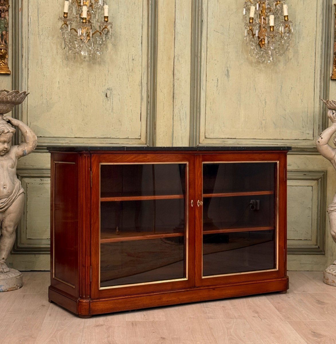 Jean Francois Leleu, Louis XVI Period Low Mahogany Bookcase Circa 1770-photo-3