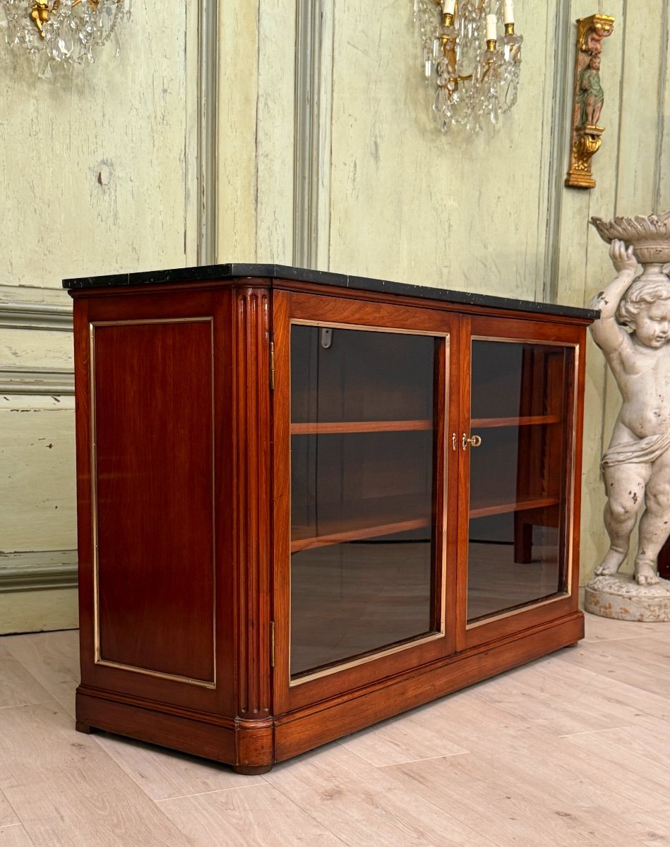 Jean Francois Leleu, Louis XVI Period Low Mahogany Bookcase Circa 1770