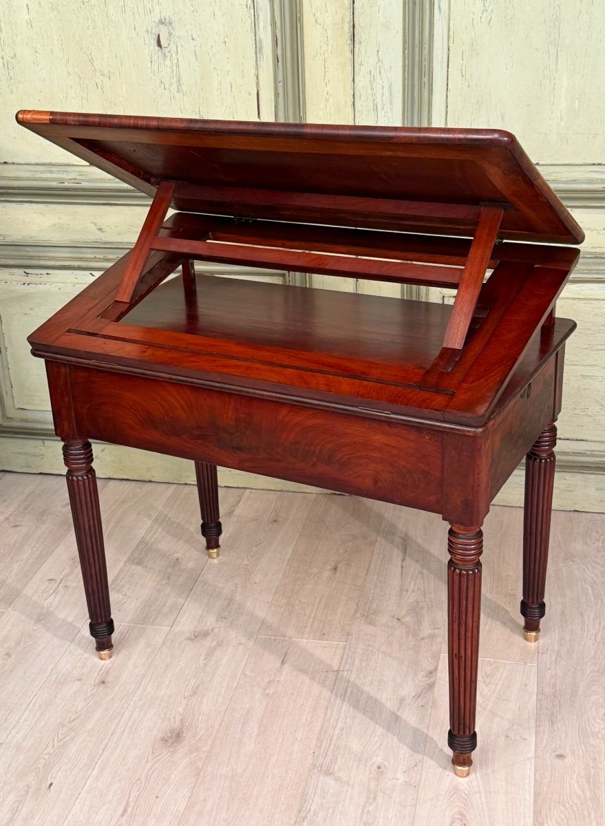 Mahogany Tronchin Table From The Restoration Period, Circa 1820-photo-3