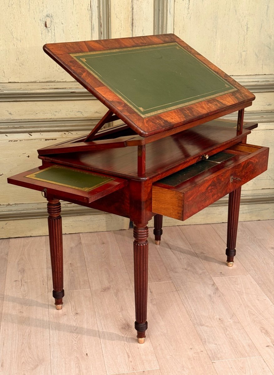 Mahogany Tronchin Table From The Restoration Period, Circa 1820-photo-4