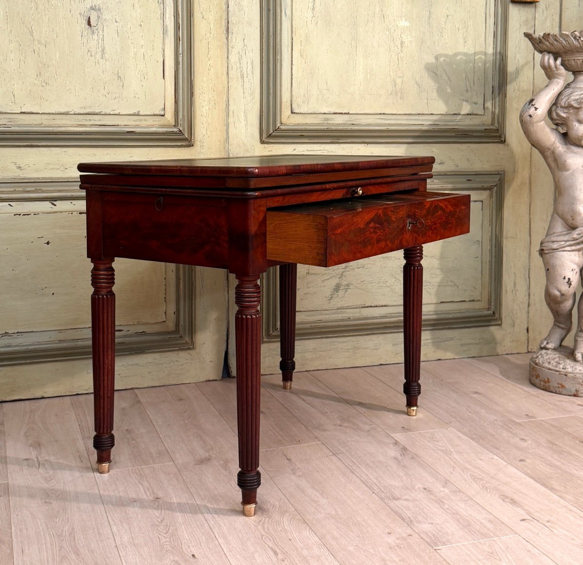 Mahogany Tronchin Table From The Restoration Period, Circa 1820-photo-5