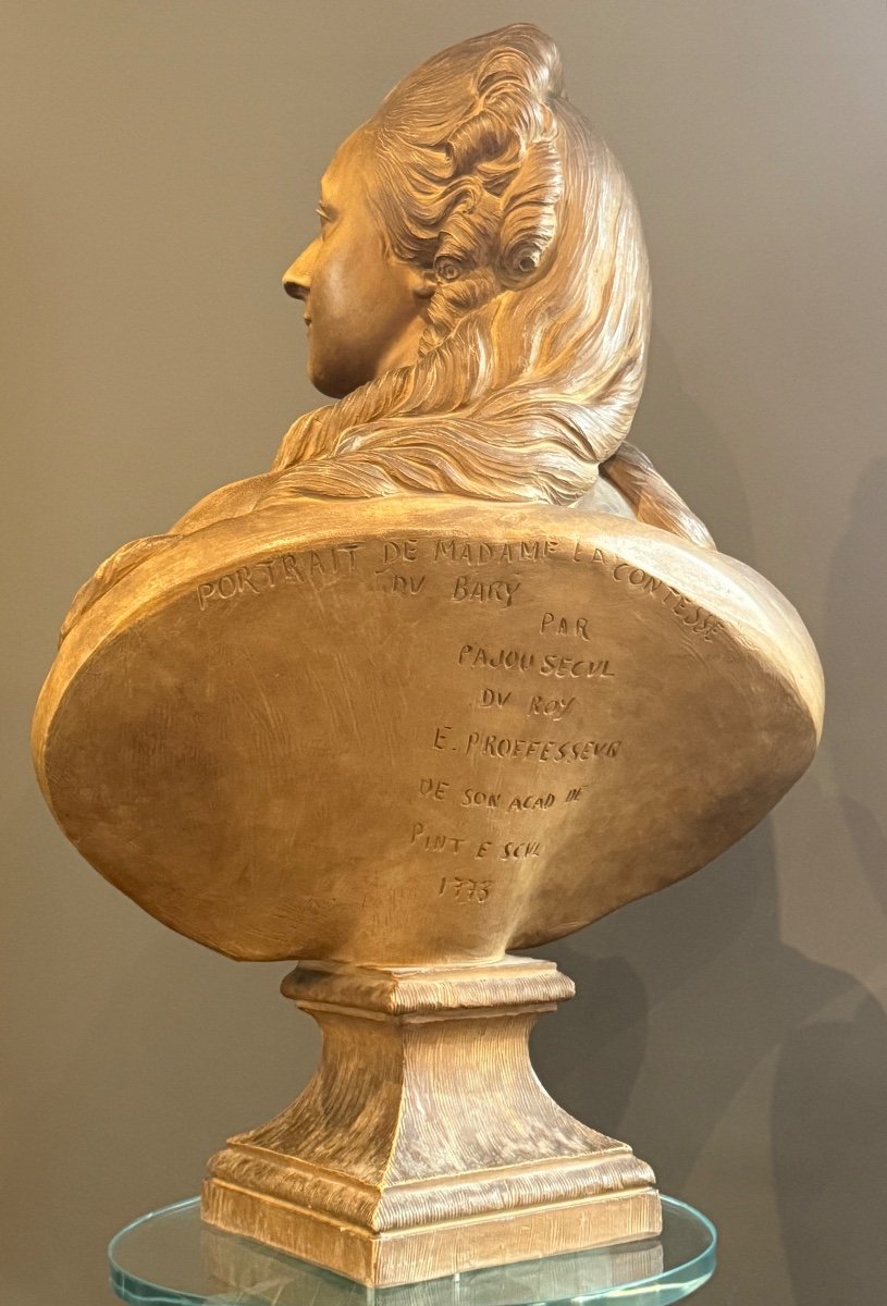 Augustin Pajou, Important Terracotta Bust Sculpture Of The Countess Du Barry, 19th Century-photo-4