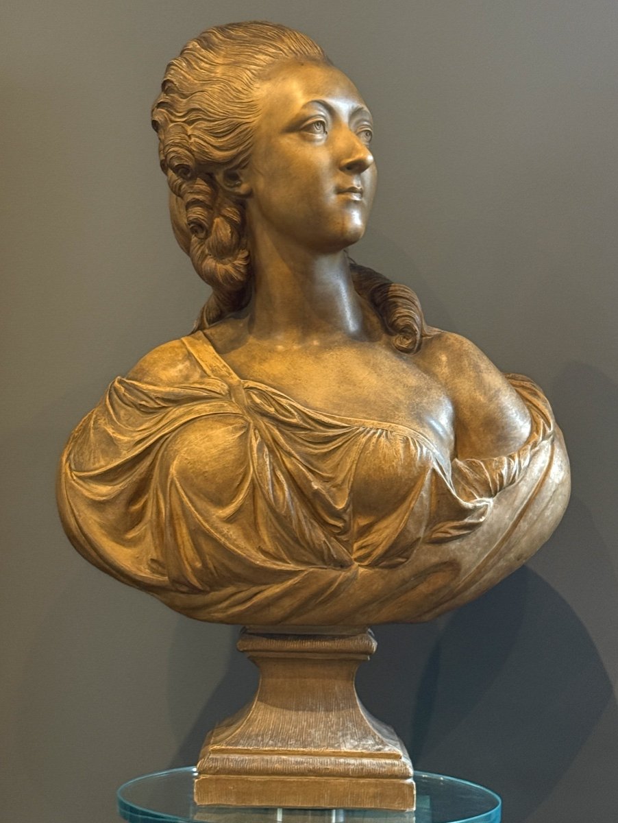 Augustin Pajou, Important Terracotta Bust Sculpture Of The Countess Du Barry, 19th Century-photo-3