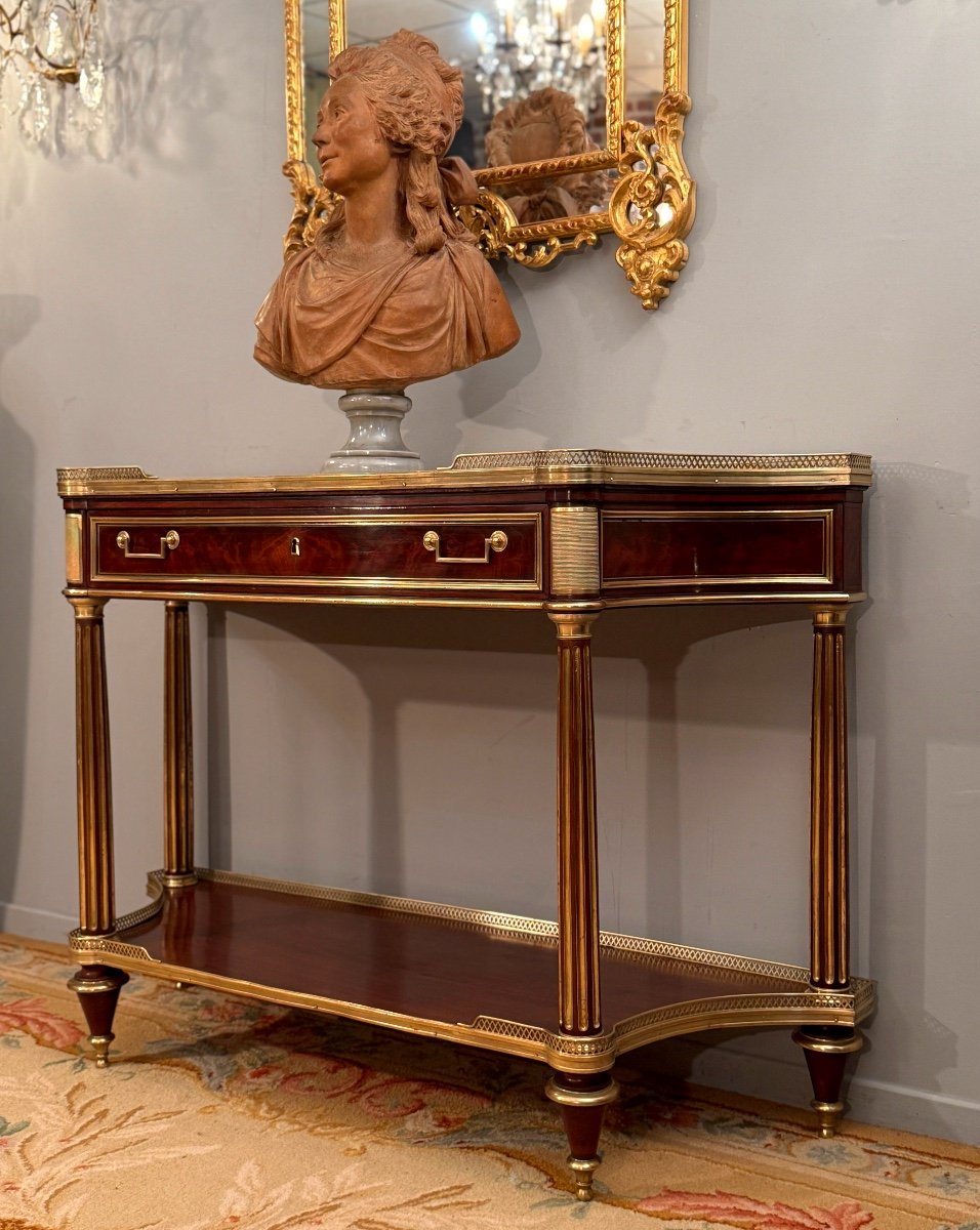 Bernard Molitor, Louis XVI Period Mahogany Console, Circa 1780-photo-3