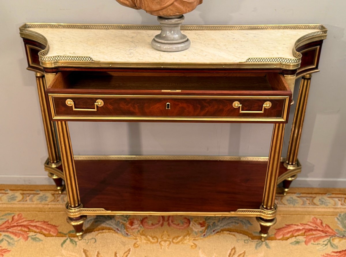 Bernard Molitor, Louis XVI Period Mahogany Console, Circa 1780-photo-4