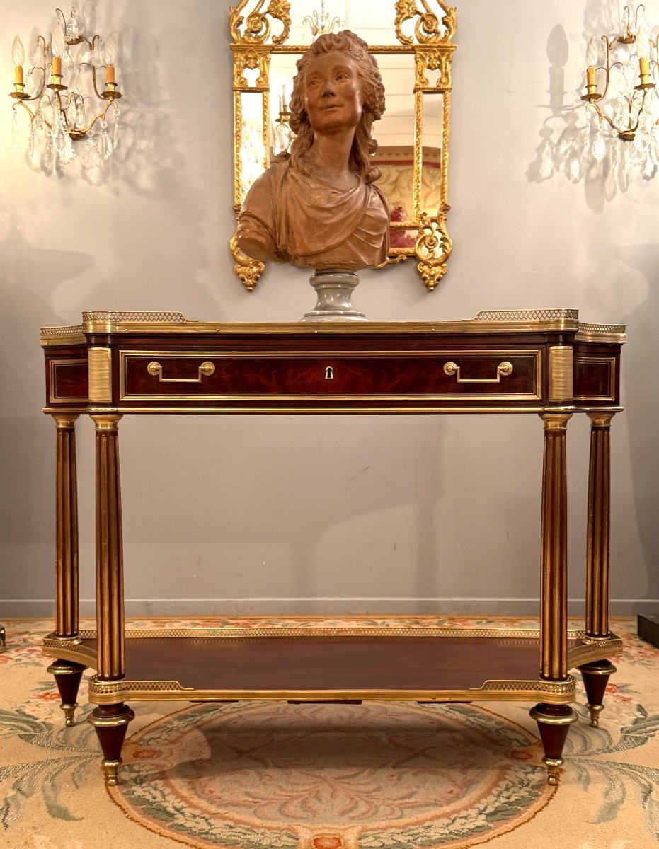 Bernard Molitor, Louis XVI Period Mahogany Console, Circa 1780-photo-5