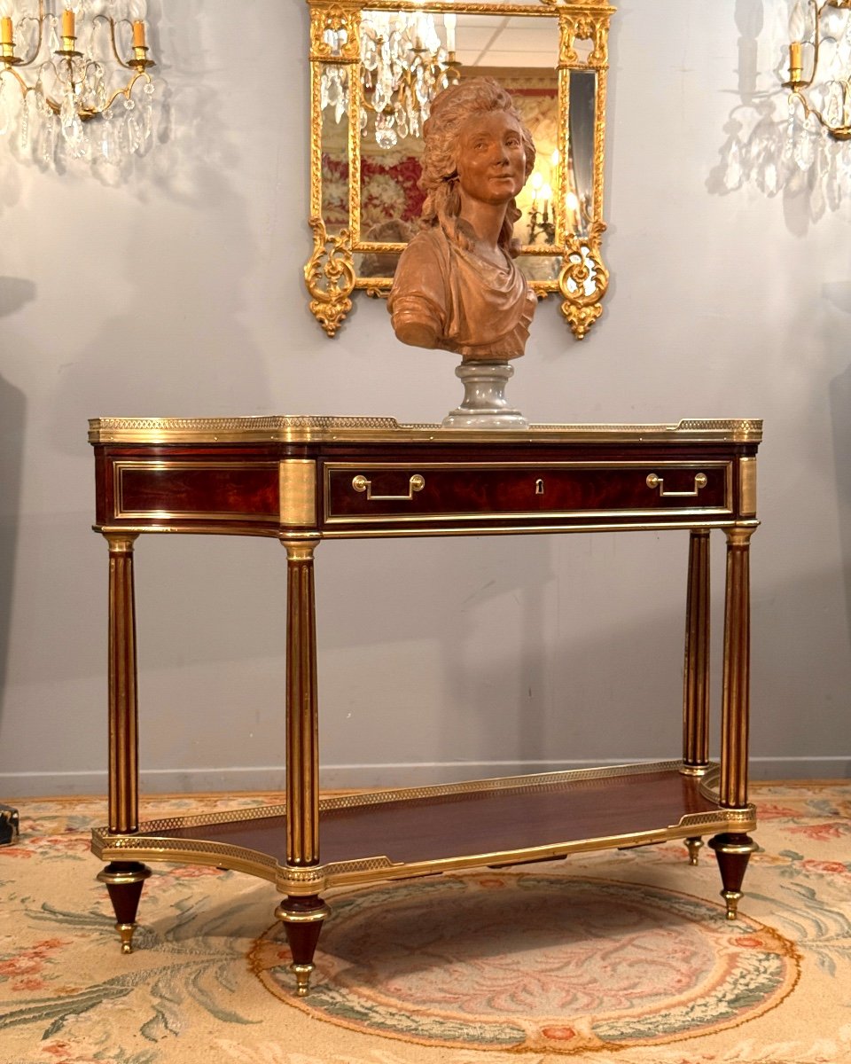 Bernard Molitor, Louis XVI Period Mahogany Console, Circa 1780