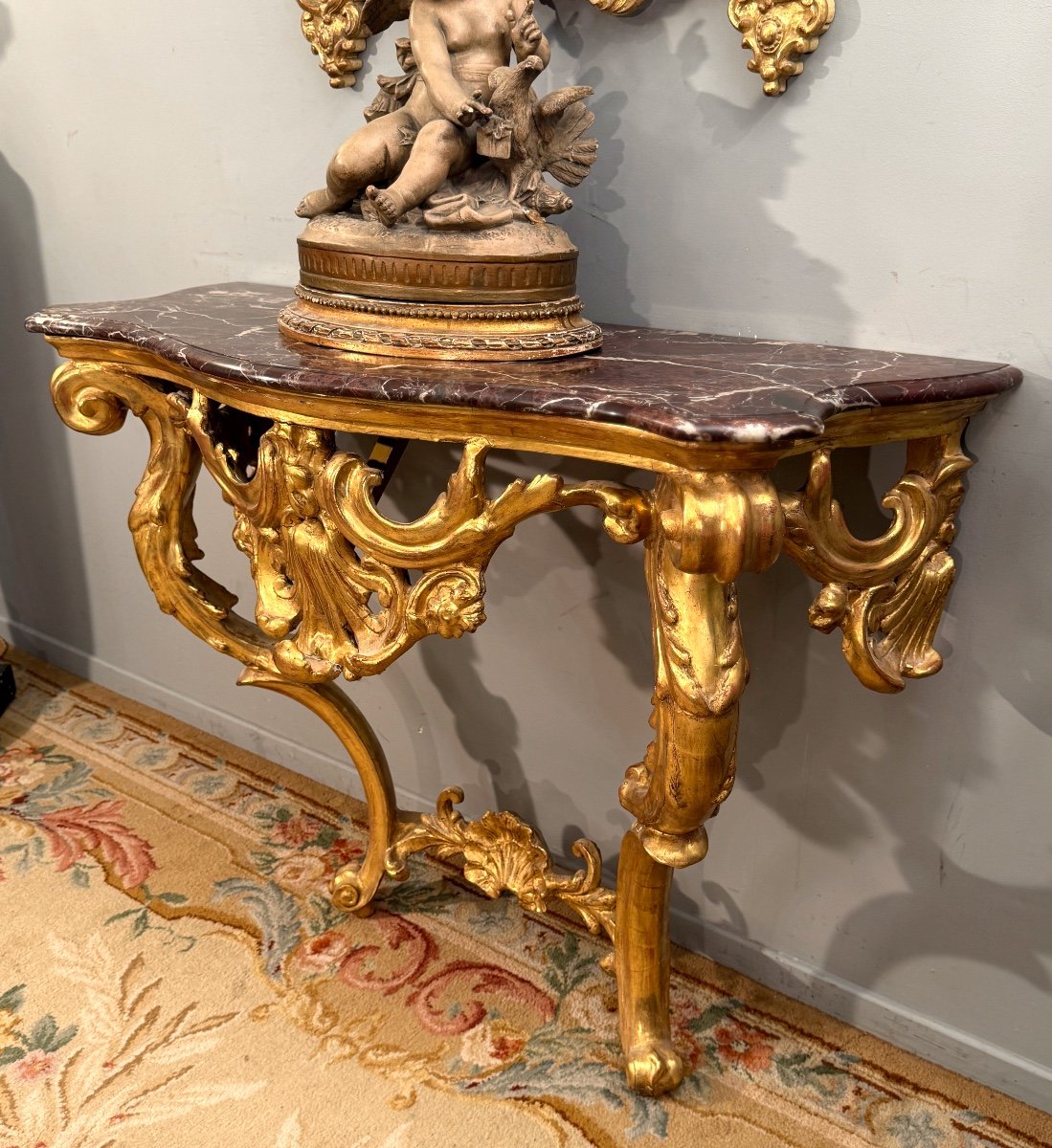 Console En Bois Doré d'Epoque Louis XV Vers 1750-photo-2