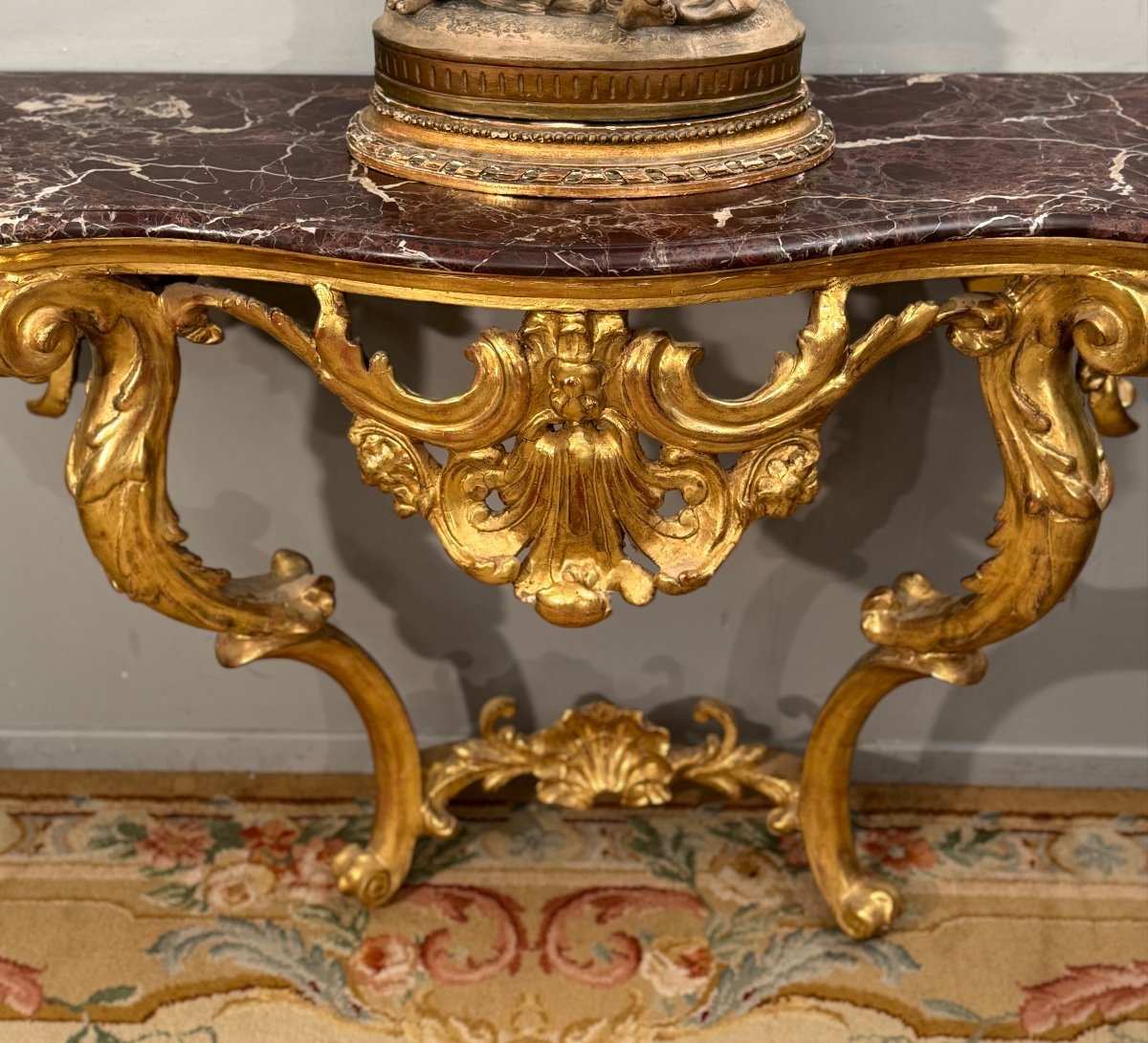 Console En Bois Doré d'Epoque Louis XV Vers 1750-photo-3