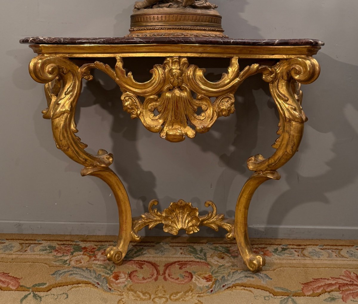 Console En Bois Doré d'Epoque Louis XV Vers 1750-photo-8