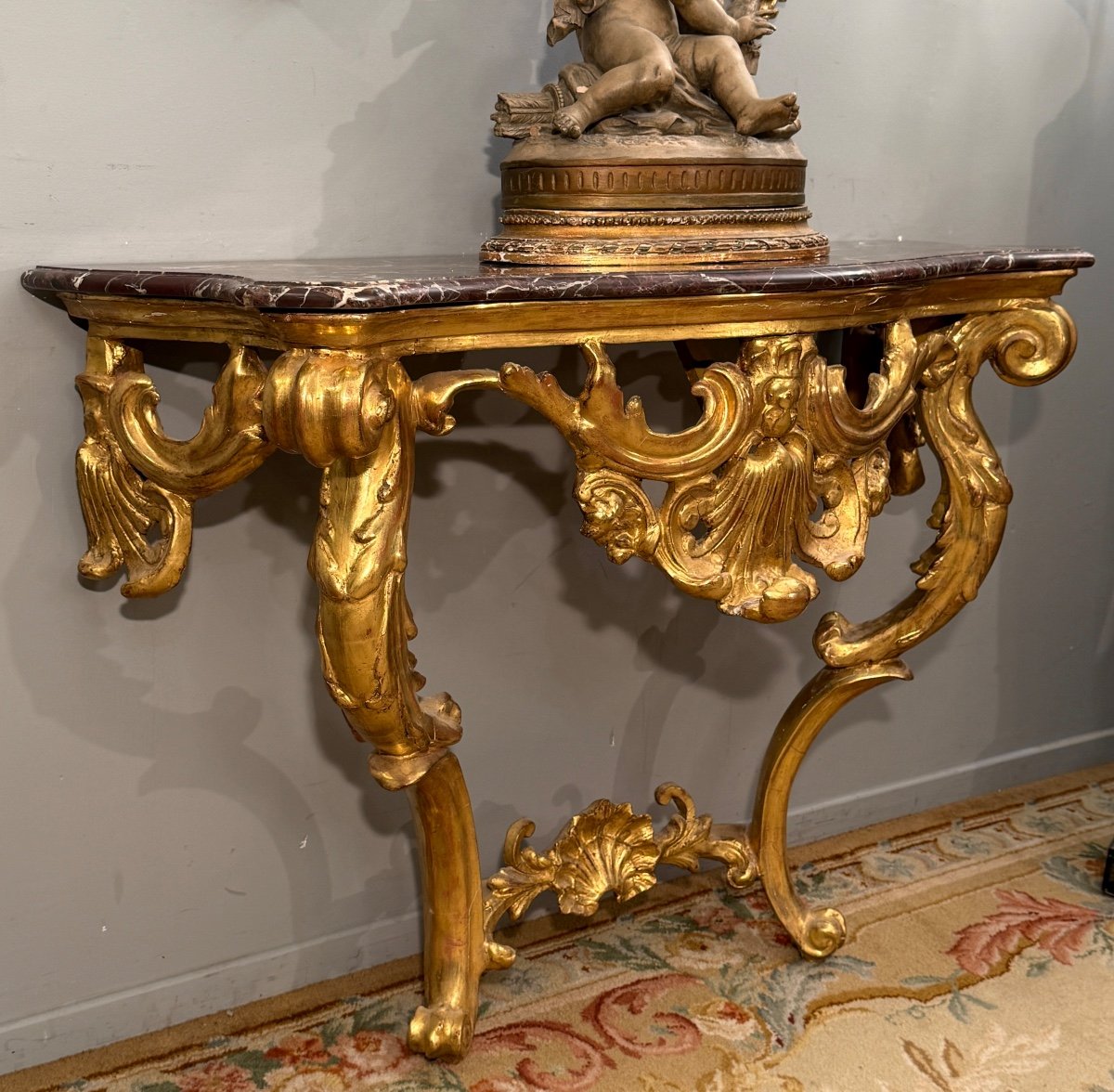 Console En Bois Doré d'Epoque Louis XV Vers 1750