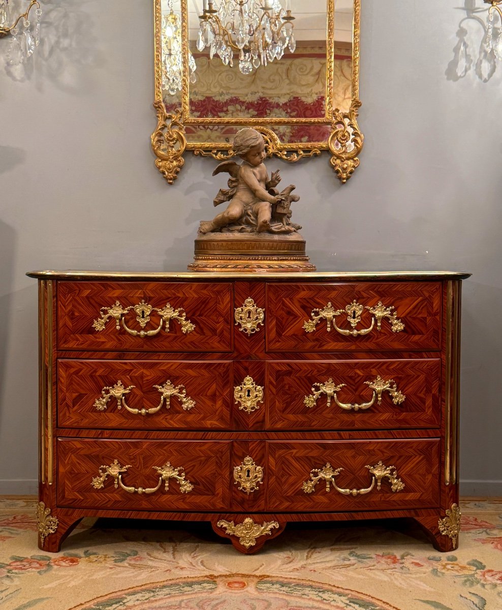 Commode En Marqueterie d'Epoque Louis XIV, Vers 1710-photo-2