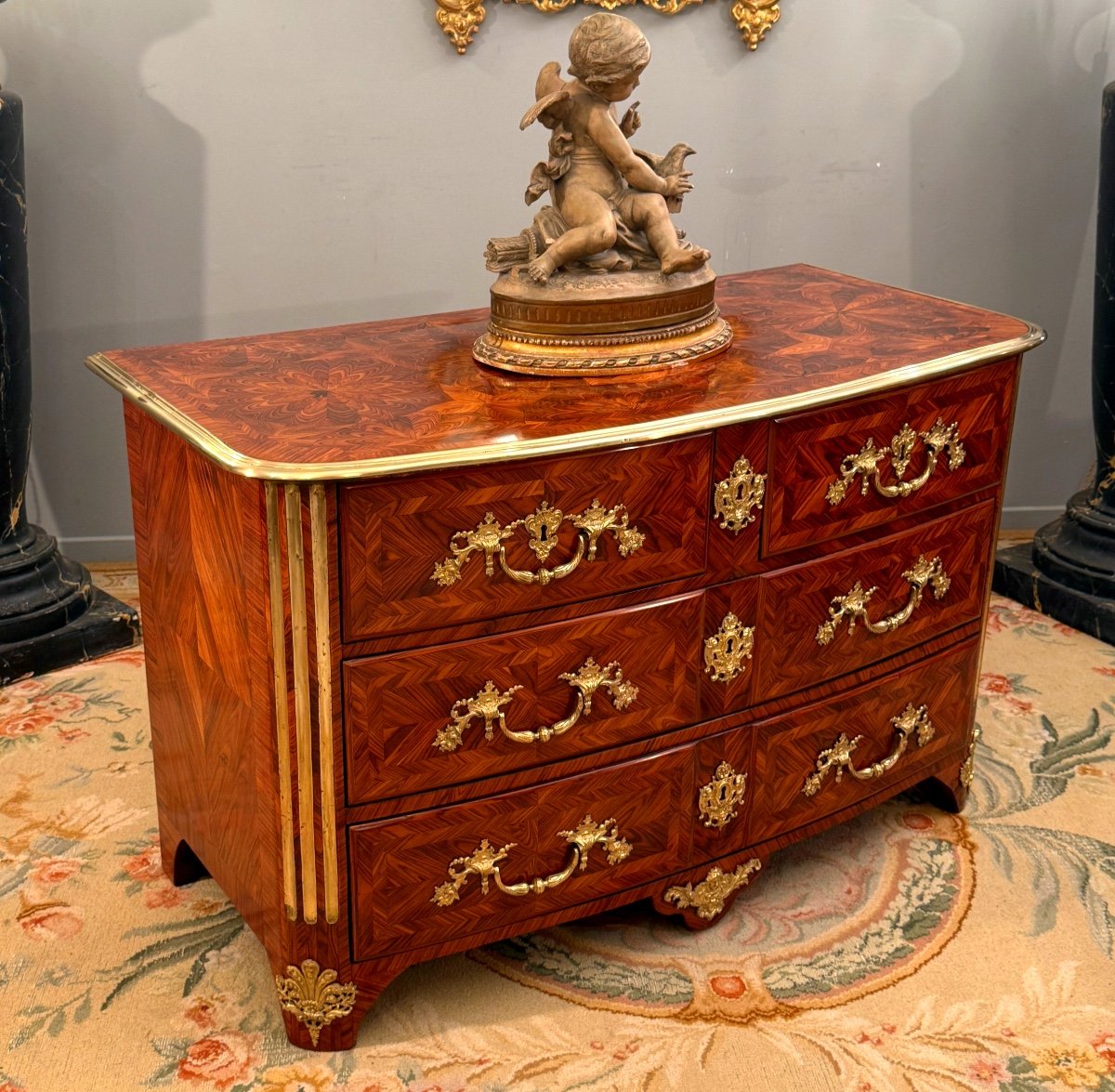 Commode En Marqueterie d'Epoque Louis XIV, Vers 1710-photo-3