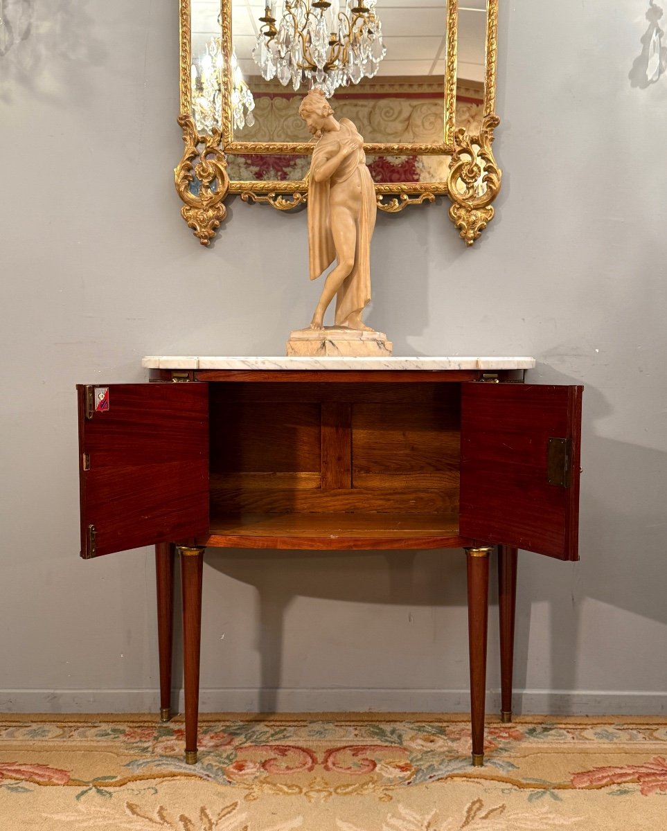 Louis XVI Style Half-moon Chest Of Drawers, Faubourg Work, Circa 1900-photo-4