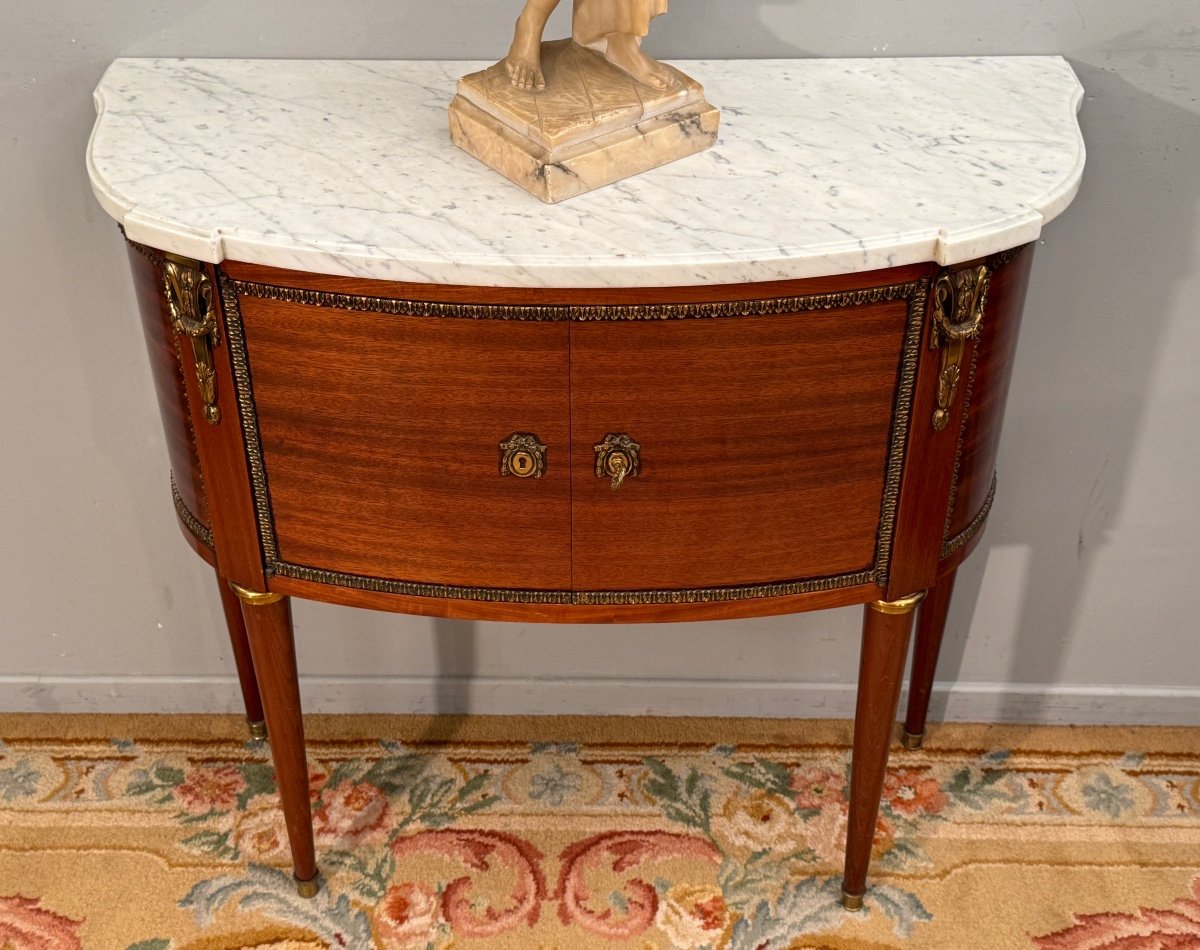 Louis XVI Style Half-moon Chest Of Drawers, Faubourg Work, Circa 1900-photo-1