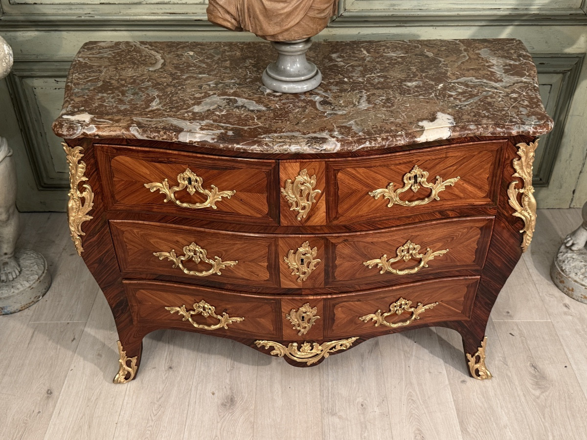 F. Rubestuck, P. Roussel, Commode En Marqueterie Estampillée d'Epoque Louis XV, Vers 1760-photo-3