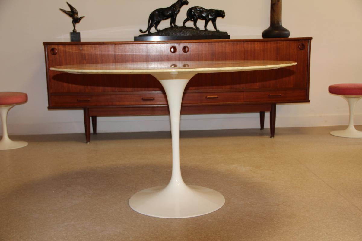 Table Knoll Marbre Eero Saarinen Circa 1970-photo-2